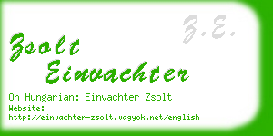 zsolt einvachter business card